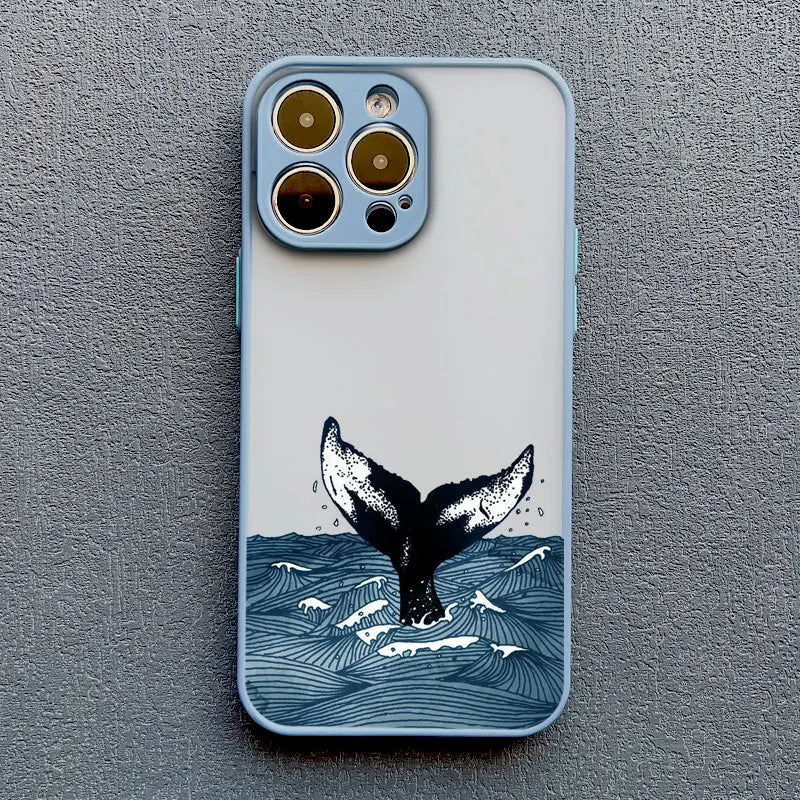 Cool Ocean Turtle Phone Case For iPhone 17 16 11 12 13 Pro Max Mini 15 14 Pro Max 16 15 Plus X XR Sea Blue Turtle Design Covers